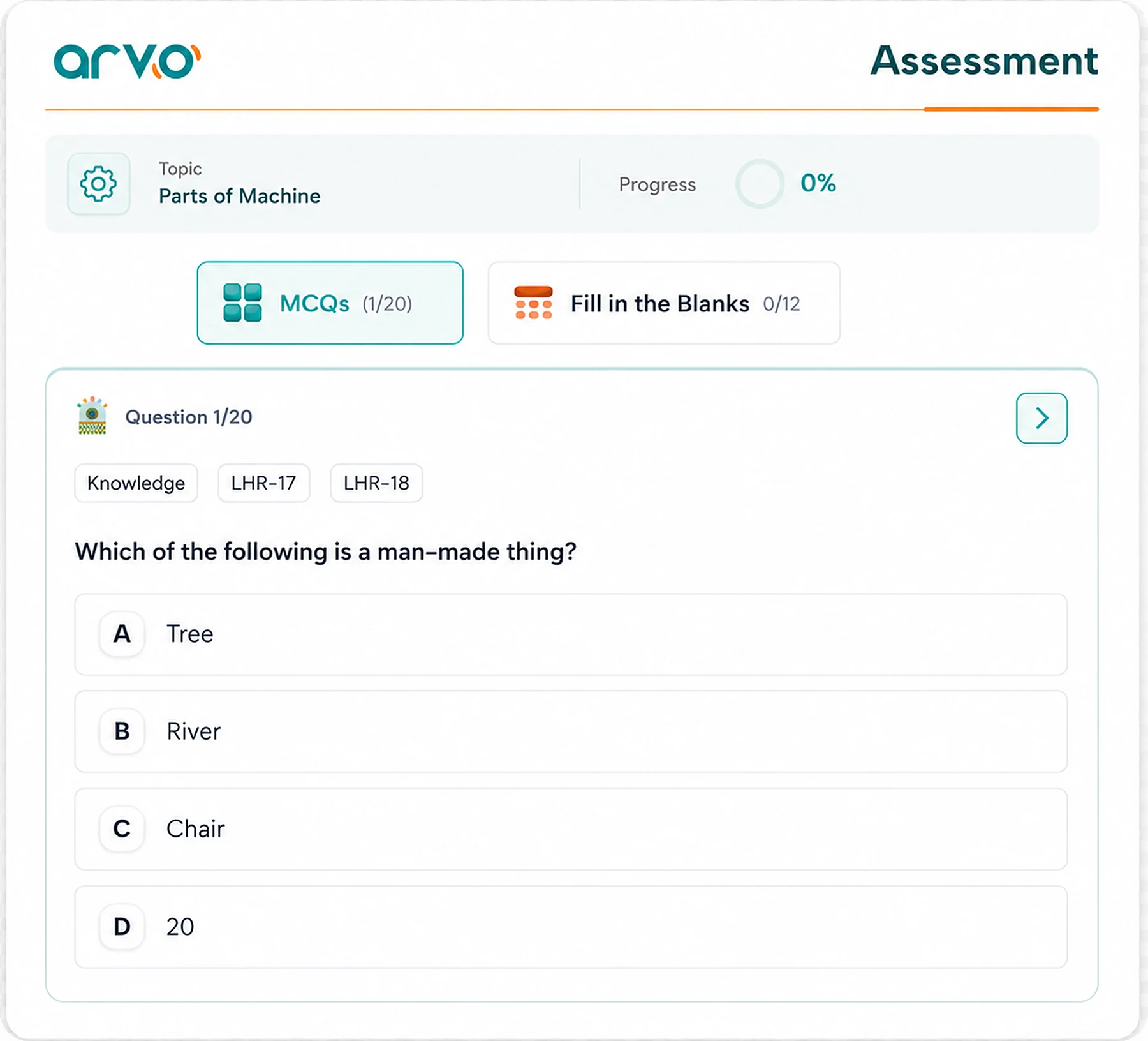 Assessment builder filtered to this SLO